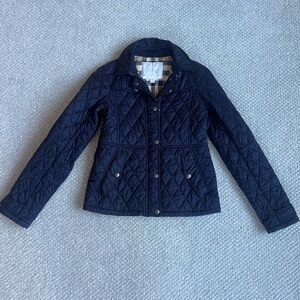 Burberry Girls Navy Quilted Jacket